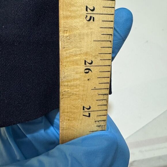 KRAZY LARRY pull on pant in navy blue Textured Ankle Pant Size 0 - Picture 9 of 9